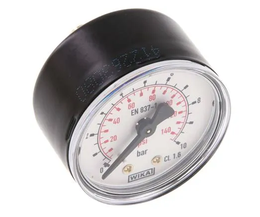 0..10 Bar (0..145 lb/po2) pression Arrière Acier/laiton 50 mm Classe 1.6