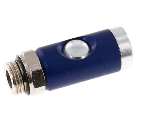 Manchon de sécurité DN 7.4 en acier trempé avec bouton-poussoir G 1/2 pouce mâle
