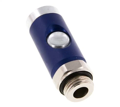 Manchon de sécurité DN 7.4 en acier trempé avec bouton-poussoir G 1/2 pouce mâle