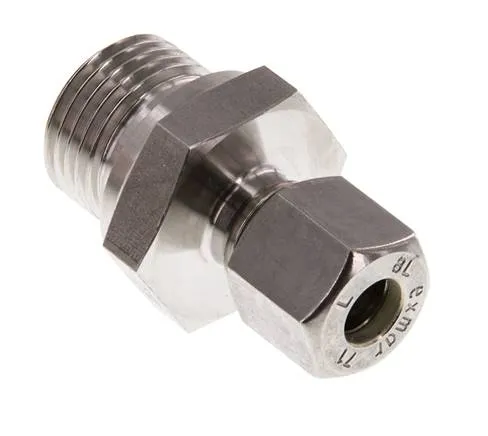 G 1/2'' mâle x 8L Raccord à compression droit en acier inoxydable 315 Bar DIN 2353