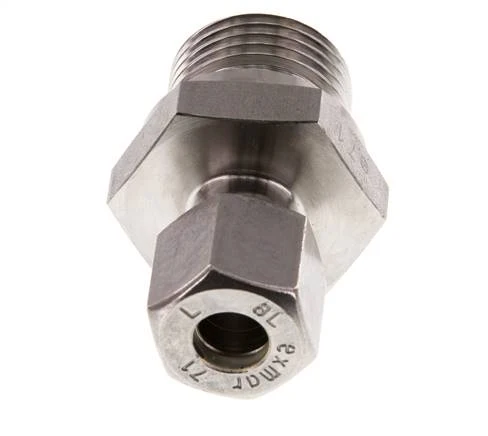 G 1/2'' mâle x 8L Raccord à compression droit en acier inoxydable 315 Bar DIN 2353