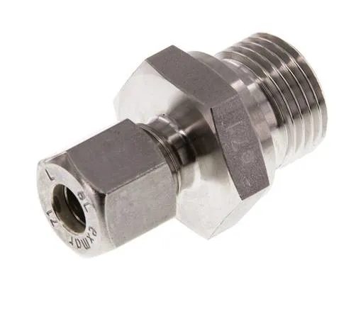 G 1/2'' mâle x 8L Raccord à compression droit en acier inoxydable 315 Bar DIN 2353