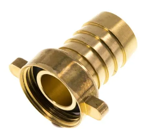Barbe de tuyau en laiton 3/4'' x 19mm avec joint NBR et écrou à ailettes 16 bar [2 pièces].