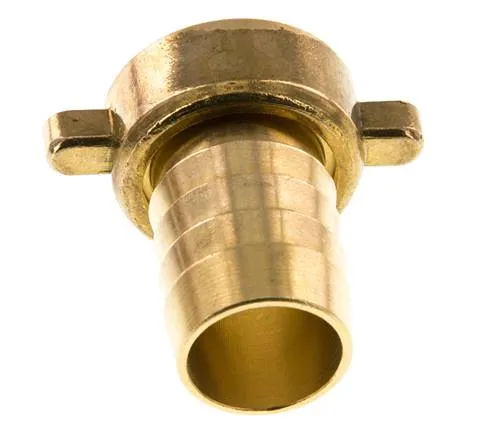 Barbe de tuyau en laiton 3/4'' x 19mm avec joint NBR et écrou à ailettes 16 bar [2 pièces].