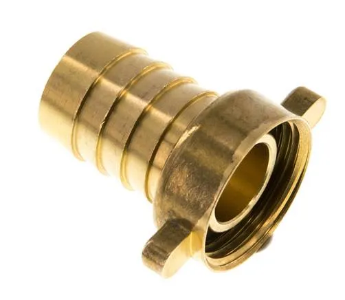 Barbe de tuyau en laiton 3/4'' x 19mm avec joint NBR et écrou à ailettes 16 bar [2 pièces].