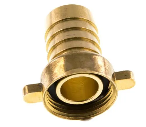 Barbe de tuyau en laiton 3/4'' x 19mm avec joint NBR et écrou à ailettes 16 bar [2 pièces].