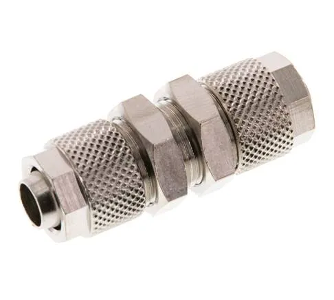 10x8 Laiton nickele Raccord droit à pousser Bulkhead