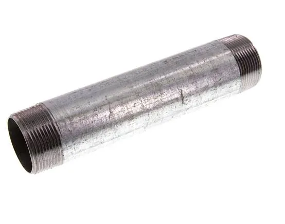 Raccord double en acier zingué R 1 1/2'' 50 Bar DIN 2982 - 200mm