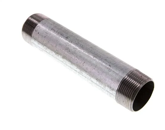 Raccord double en acier zingué R 1 1/2'' 50 Bar DIN 2982 - 200mm
