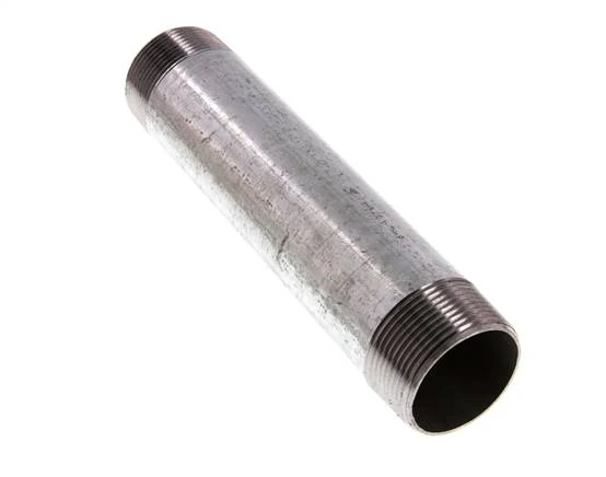 Raccord double en acier zingué R 1 1/2'' 50 Bar DIN 2982 - 200mm