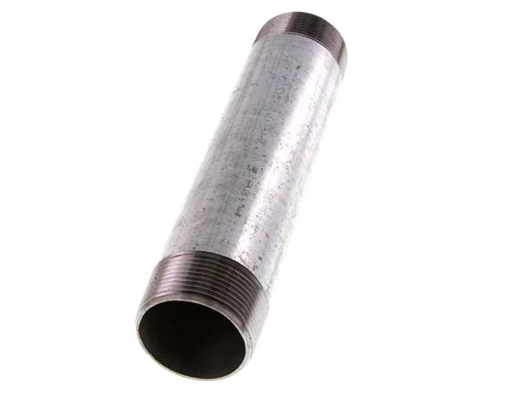 Raccord double en acier zingué R 1 1/2'' 50 Bar DIN 2982 - 200mm