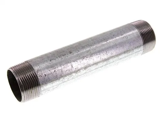 Raccord double en acier zingué R 1 1/2'' 50 Bar DIN 2982 - 200mm