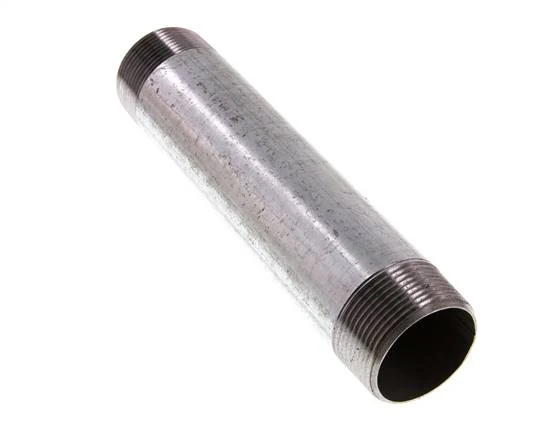 Raccord double en acier zingué R 1 1/2'' 50 Bar DIN 2982 - 200mm