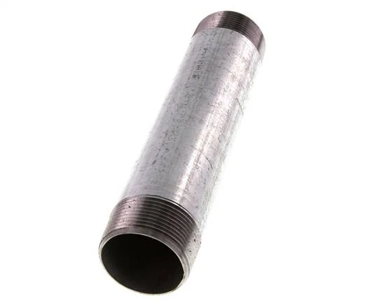 Raccord double en acier zingué R 1 1/2'' 50 Bar DIN 2982 - 200mm