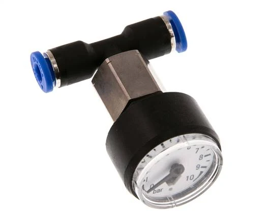 Manomètre Union 4mm droit 0-10 bar (0-145psi)