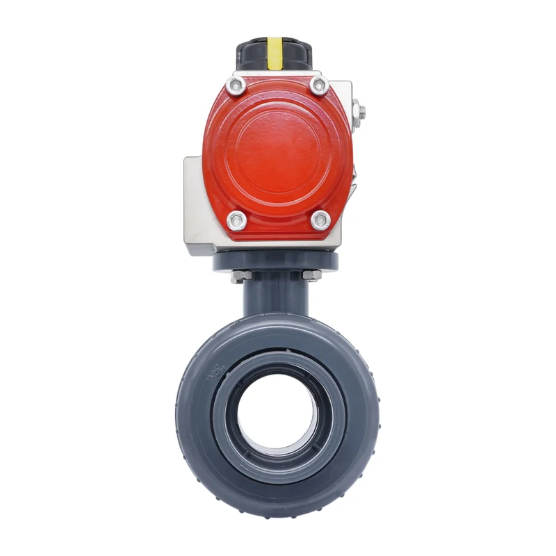 63mm Vanne À Bille Pneumatique PVC À Deux Voies Ouverture Par Ressort