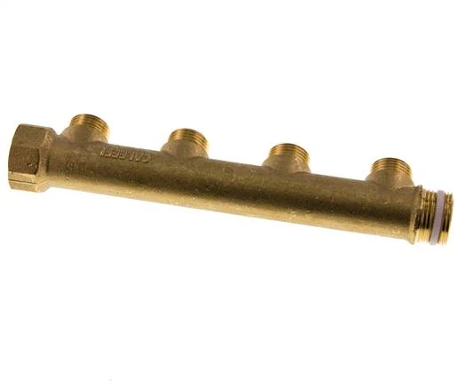 G 3/4'' x 4xG 1/2'' F/M/M Tuyaux de distribution en laiton 10 Bar