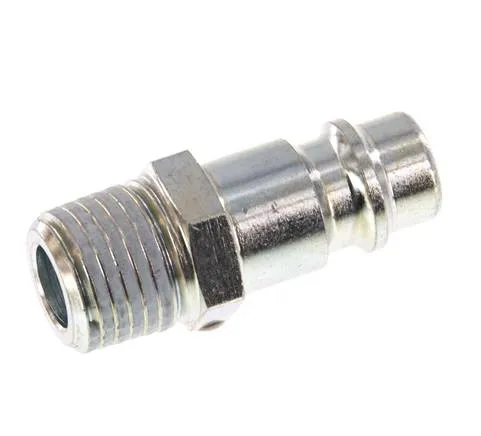 Acier trempé DN 7.2 (Euro) Air Coupling Plug R 1/4 inch Male [2 Pieces]
