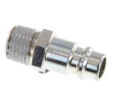 Acier trempé DN 7.2 (Euro) Air Coupling Plug R 1/4 inch Male [2 Pieces]