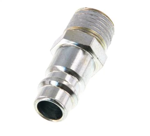 Acier trempé DN 7.2 (Euro) Air Coupling Plug R 1/4 inch Male [2 Pieces]