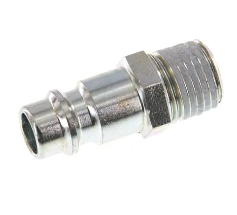 Acier trempé DN 7.2 (Euro) Air Coupling Plug R 1/4 inch Male [2 Pieces]