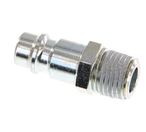 Acier trempé DN 7.2 (Euro) Air Coupling Plug R 1/4 inch Male [2 Pieces]