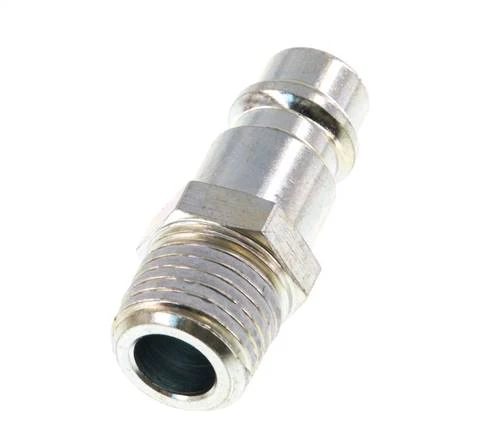 Acier trempé DN 7.2 (Euro) Air Coupling Plug R 1/4 inch Male [2 Pieces]