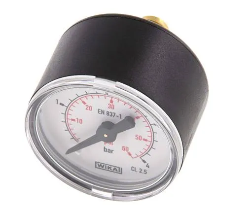 0..4 Bar (0..58 psi) pression Arrière Plastique/laiton 40 mm Classe 2.5