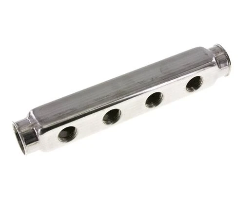 2xG 1'' x 8xG 1/2'' Bloc distributeur en acier inoxydable double face 10 Bar
