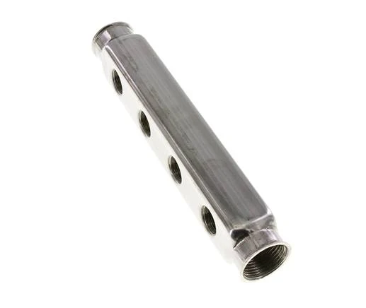 2xG 1'' x 8xG 1/2'' Bloc distributeur en acier inoxydable double face 10 Bar
