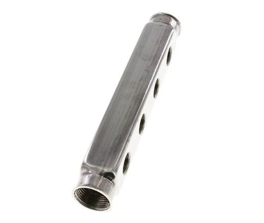 2xG 1'' x 8xG 1/2'' Bloc distributeur en acier inoxydable double face 10 Bar