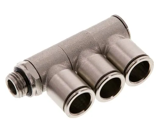 12mm x G1/4'' Manifold à 3 voies avec filets mâles Laiton NBR Rotatif