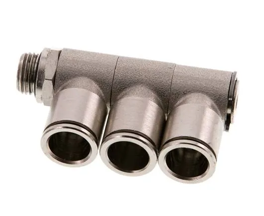 12mm x G1/4'' Manifold à 3 voies avec filets mâles Laiton NBR Rotatif