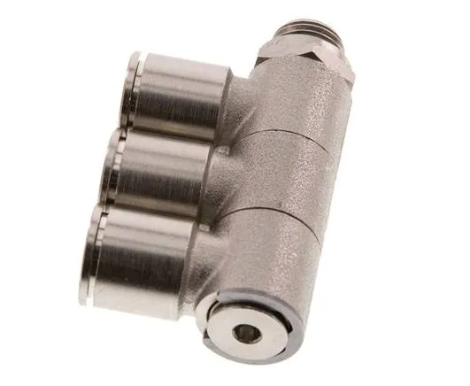 12mm x G1/4'' Manifold à 3 voies avec filets mâles Laiton NBR Rotatif