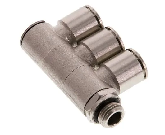 12mm x G1/4'' Manifold à 3 voies avec filets mâles Laiton NBR Rotatif