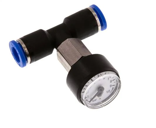 Manomètre 8mm Union Straight 0-10 bar (0-145psi)