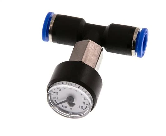 Manomètre 8mm Union Straight 0-10 bar (0-145psi)