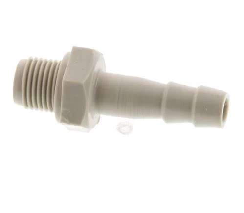 G 1/8'' mâle x 6mm barbe de tuyau en polypropylène (PP) 10 Bar