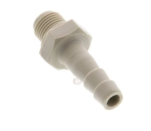 G 1/8'' mâle x 6mm barbe de tuyau en polypropylène (PP) 10 Bar