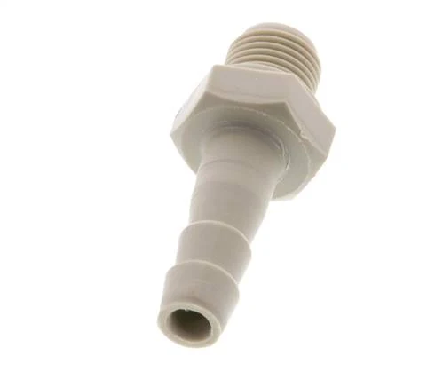 G 1/8'' mâle x 6mm barbe de tuyau en polypropylène (PP) 10 Bar