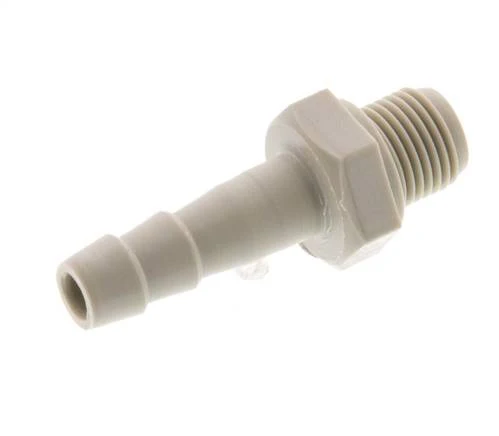 G 1/8'' mâle x 6mm barbe de tuyau en polypropylène (PP) 10 Bar