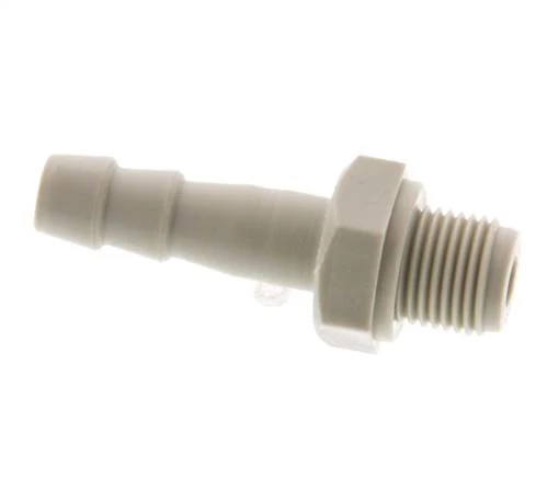 G 1/8'' mâle x 6mm barbe de tuyau en polypropylène (PP) 10 Bar
