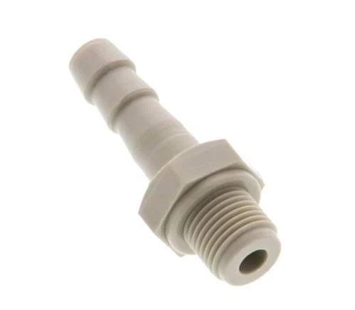 G 1/8'' mâle x 6mm barbe de tuyau en polypropylène (PP) 10 Bar
