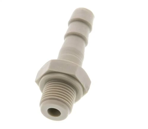 G 1/8'' mâle x 6mm barbe de tuyau en polypropylène (PP) 10 Bar