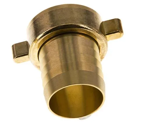 G Embout de tuyau en laiton 1 1/2'' x 38mm avec joint NBR et écrou à ailettes 16 Bar