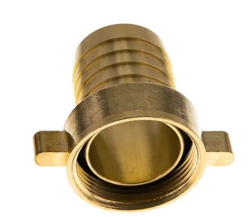 G Embout de tuyau en laiton 1 1/2'' x 38mm avec joint NBR et écrou à ailettes 16 Bar