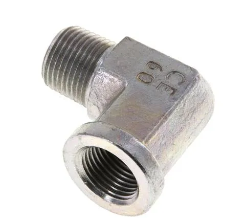 Raccord coudé 90° en acier zingué 3/8'' NPT x 3/8'' NPT M/F 210 Bar - Hydraulique