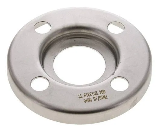 Flasque Libre DN40-PN10 Acier Inoxydable 1.4301 Pressé Semblable À DIN 2642