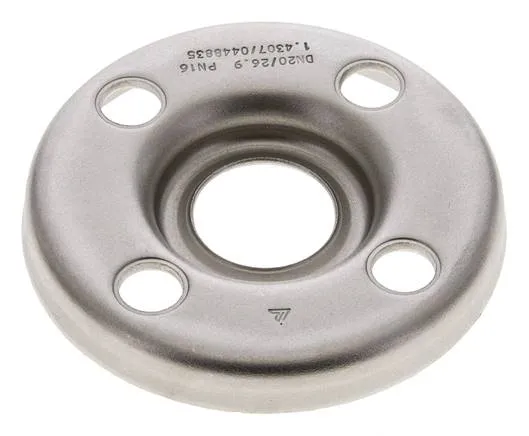 Flasque Libre DN20-PN10 Acier Inoxydable 1.4301 Pressé Semblable À DIN 2642
