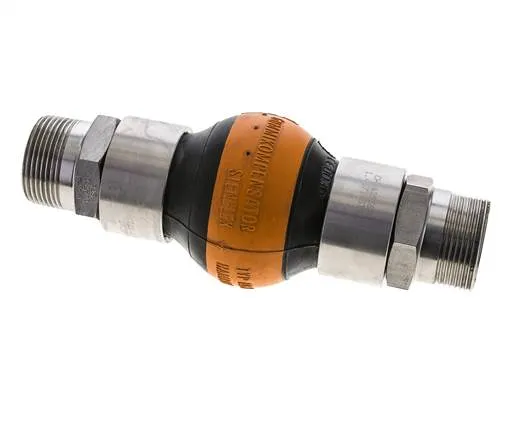 Joint D'Expansion En Caoutchouc Fileté DN32 R 1-1/4'' (Mâle)-R 1-1/4'' (Mâle) EPDM Acier Inoxydable